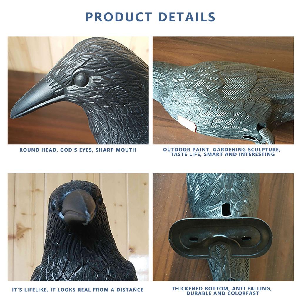 Plastic Fake Crow Decoration For Yard & Garden