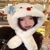 Cute Snowman Hat With Bow Thickened Lei Feng Hat Autumn And Winter Hat Neck Warmer Ear Flap Hat Cute Pullover Hat