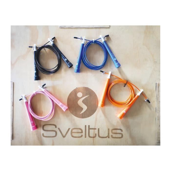 Corde à sauter - SVELTUS - Speed Noir - Ajustable - Ultra légère - Ergonomique