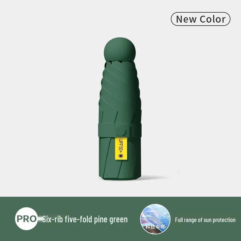 Mini Five-Fold UV Protection Sunscreen Umbrella: Portable and Dual-Use for Sun and Rain, Women's Sunshade Umbrella