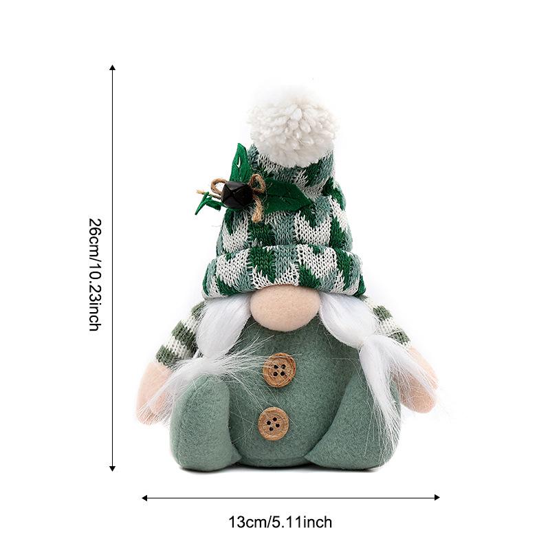 High-end Knitted Christmas Gnome Plush Ornament with Pointed Hat