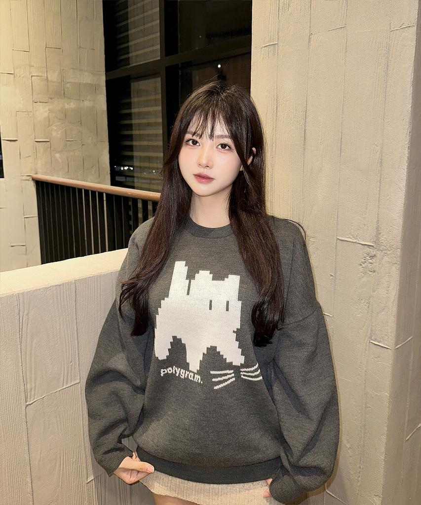 POLYGRAM Pixel Cat Brush Round Knit - 4 Colors