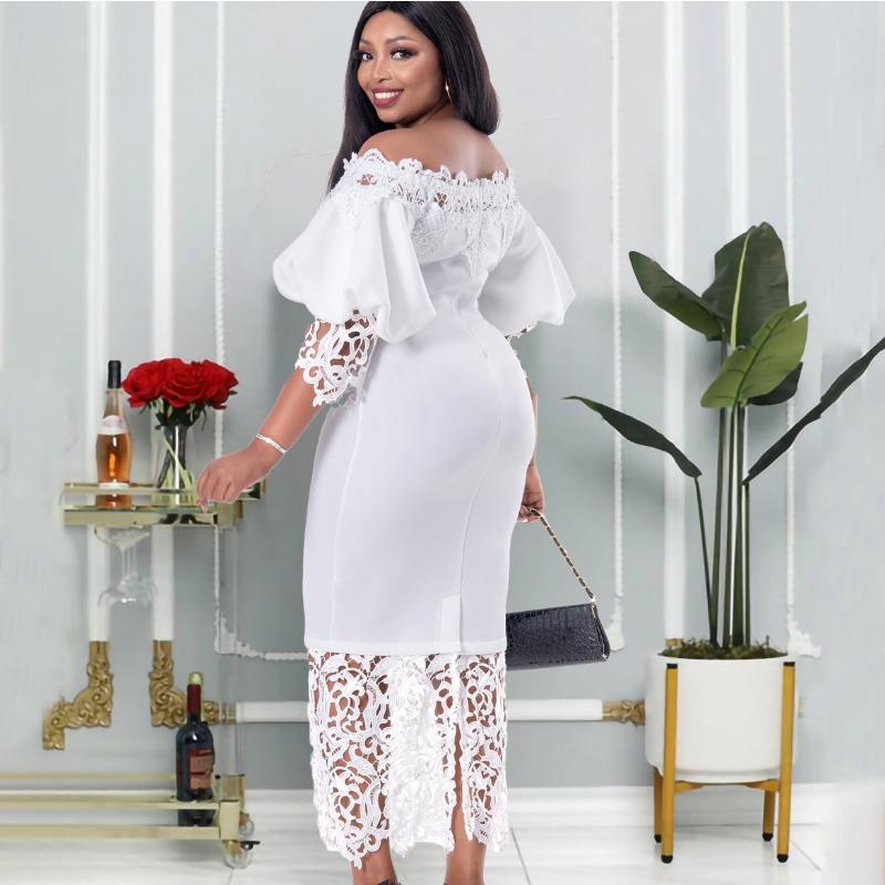 YYFS Women's Fashion Summer Spring Solid Color Print Short Sleeve One Shoulder High Waist Casual Dresses