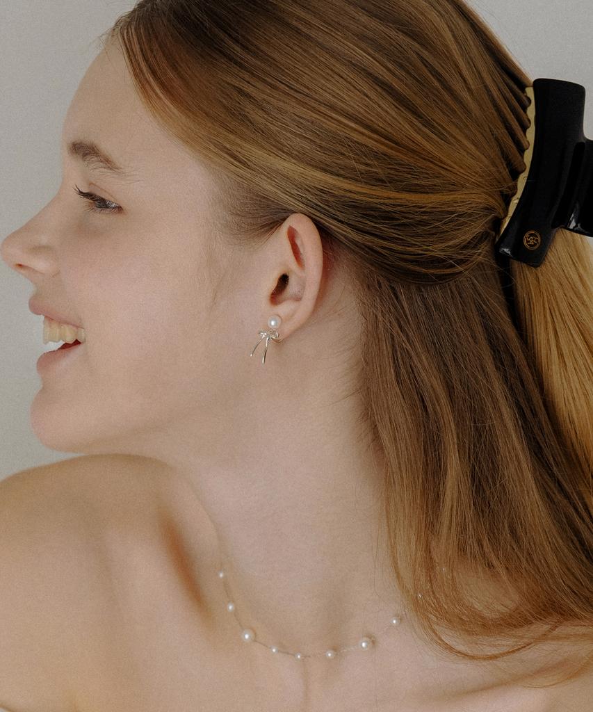 Has Hld030 Ribbon Hoop Earrings