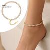Sparkling Zircon Anklet 4mm Cubic Zirconia Classic Tennis Bracelet, Adjustable Rhinestone for Women, Hypoallergenic Dainty Ankle Bracelet Foot Jewelry