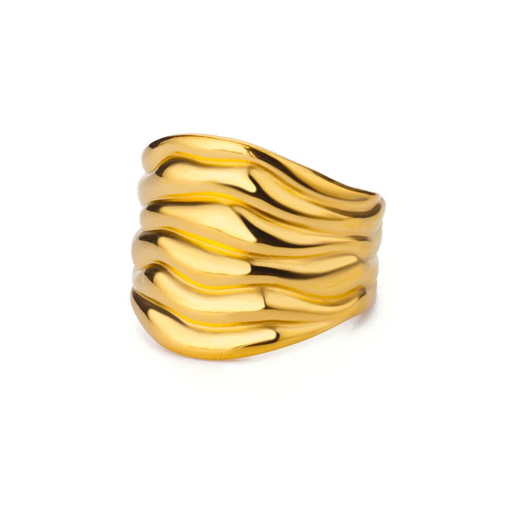 European & American Serpentine Curve Geometric Open Ring - Non-fading Fashion Design