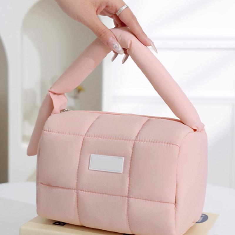 Candy Colored Nylon Cosmetic Case Spacious Storage Bag Travel Toiletry Pouch With Zippers Closure For Ladies Teens