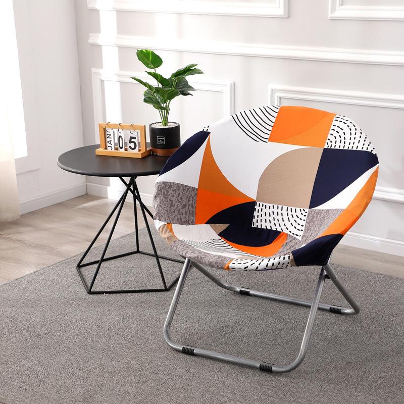 1Pcs Round Moon Chair Cover Spandex Saucer Chair Covers Elastic Washable Fishing Chair Seat Protector Slipcovers Dustproof
