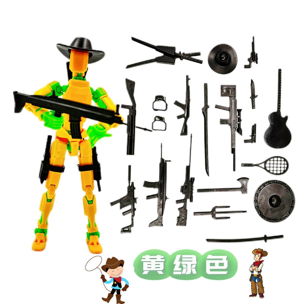3D Printed Toy Western Cowboy Model Lucky13 Action Figure Dummy T13 Toy Doll Robot Assembly Model Decoration Desktop Decoration