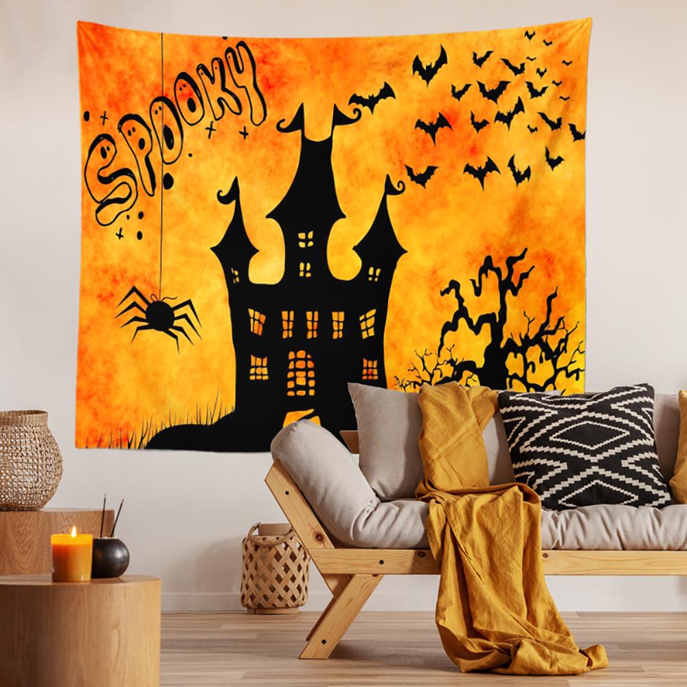 Halloween Horror Pumpkin Print Pattern Tapestry Ceiling Home Living Room Bedroom Wall Decoration Tapestry 230x180cm