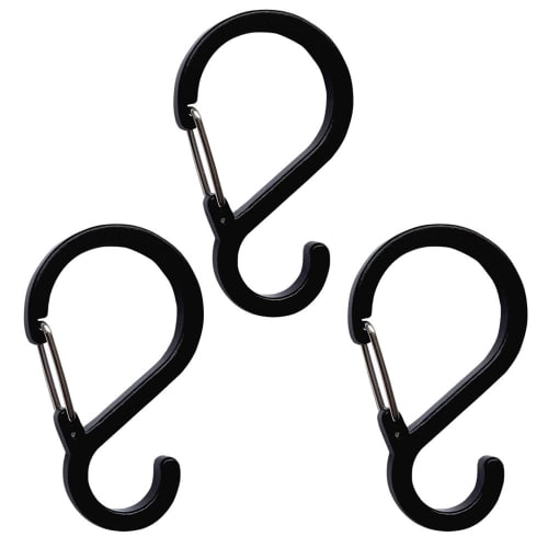 

Choya Bussan S-Hook Black, Small (7.1cm Total Length, 1.5cm Opening) S-Hook Carabiner, Set of 3