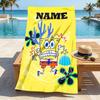 Custom Name SpongeBob Art Stylish Digital Printing Beach Towel Quick‑Drying Absorbent Blanket for Beach Pool Gym Travel