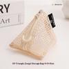 Triangular Mesh Bag Lipstick Jewelry Cosmetic Bag Portable Rope Design Mini Coin Purse Dopamine Color Candy Color Storage Bag