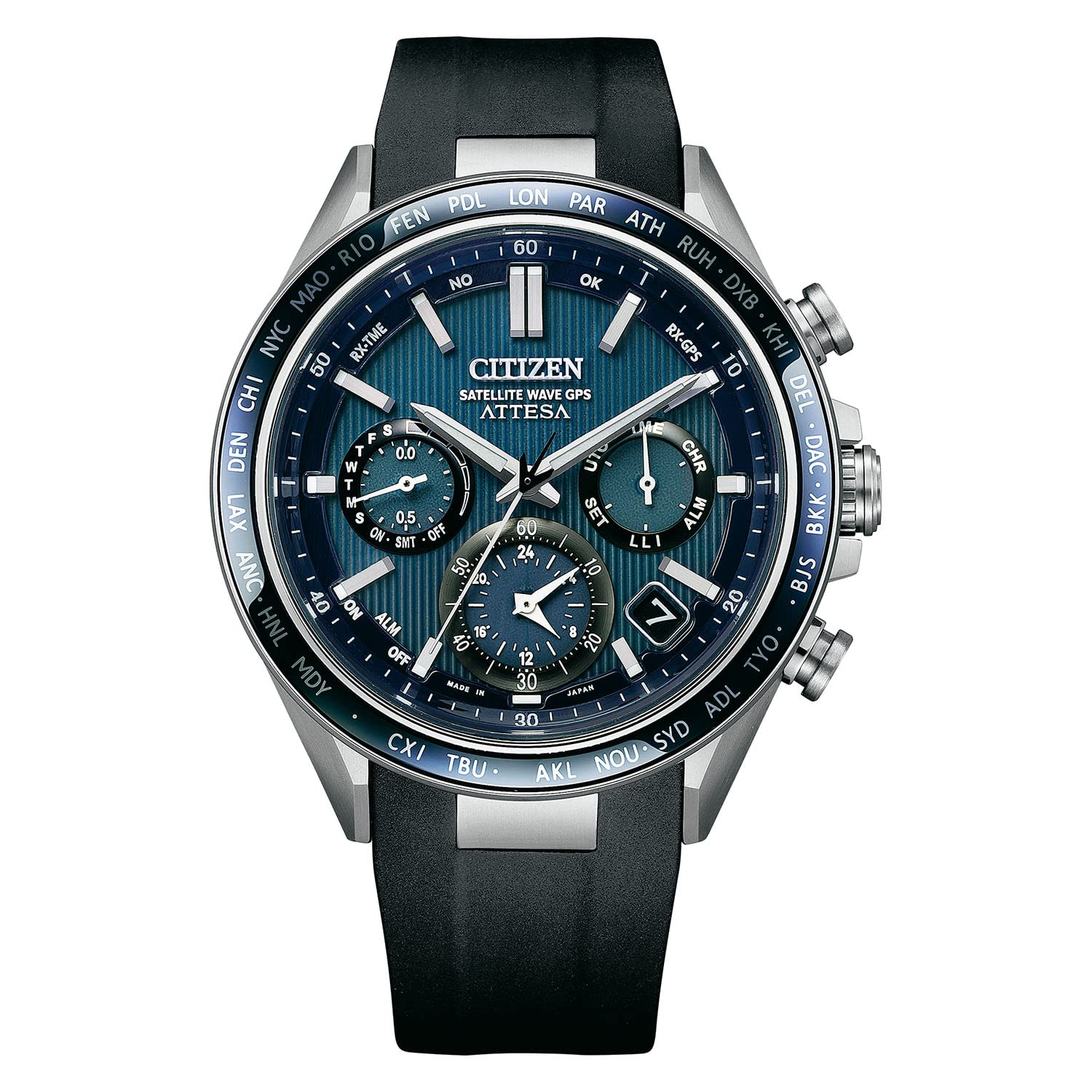 

Watch ATTESA Sapphire Bezel Blue GPS Satellite Radio Watch Solar Radio Citizen Black [Citizen] CC4050-18L Men s