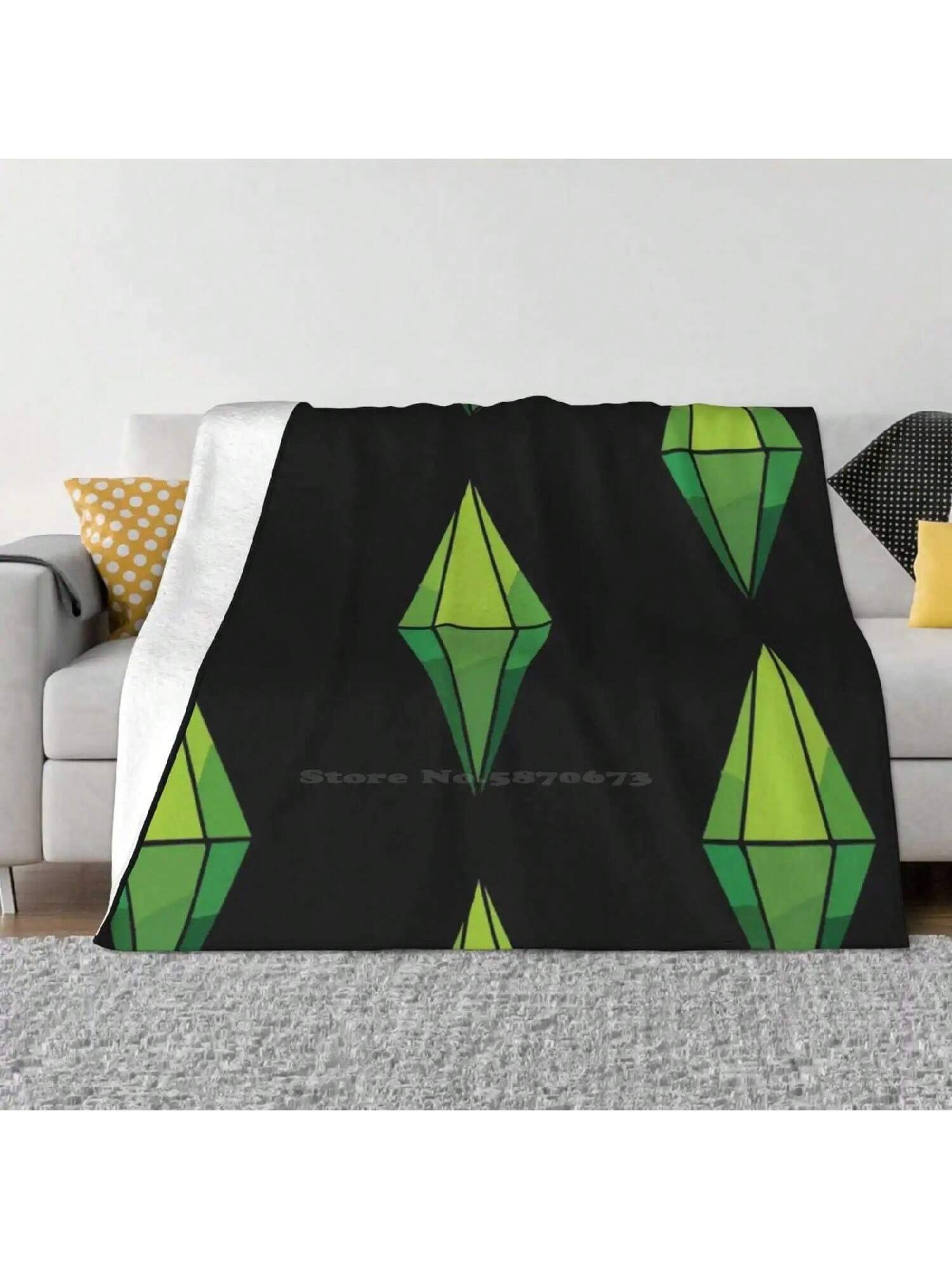Plumbob Последнее Супер Мягкое Теплое Светлое Тонкое Одеяло The Sims 4 Игровое The Sims 3 Зеленое Ea Sul Sul The Sims 2 Ts4 Видеоигры 75X95CM