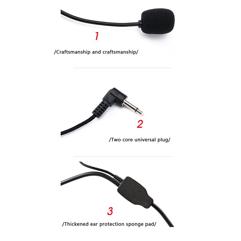 Portable Head Mounted Headset Microphone Wired 3.5Mm Plug Mic For Shopping Mall Teacher Tour Guide Amplifier Phone Wheat Bee Ear