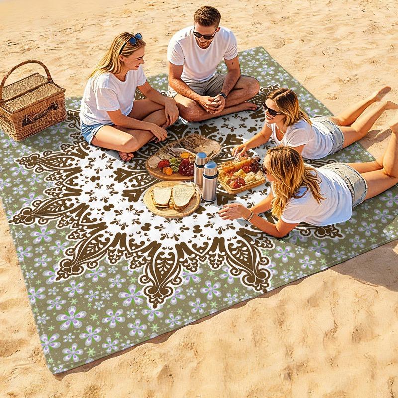 1pc Beach Blanket Waterproof Sandproof Oversized Large Beach Mat Quick Drying&Compact&Lightweight Picnic Mat Vacation Essentials