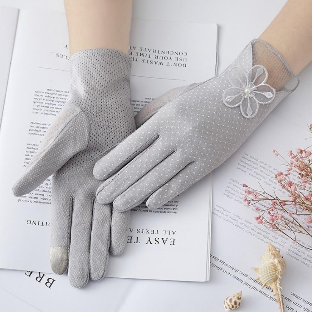 Non-slip Sun Protection Gloves Breathable Mittens Fashion Touch Screen Gloves  Women