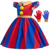 Pomni Cosplay Costume Anime The Amazing Digital Circus Cartoon Uniform Hat Gloves Halloween Party for Girls Boys Costumes