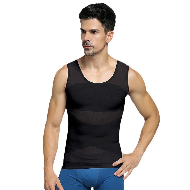 Men's Lightweight Breathable Chest & Back Support Tummy Control Shaper