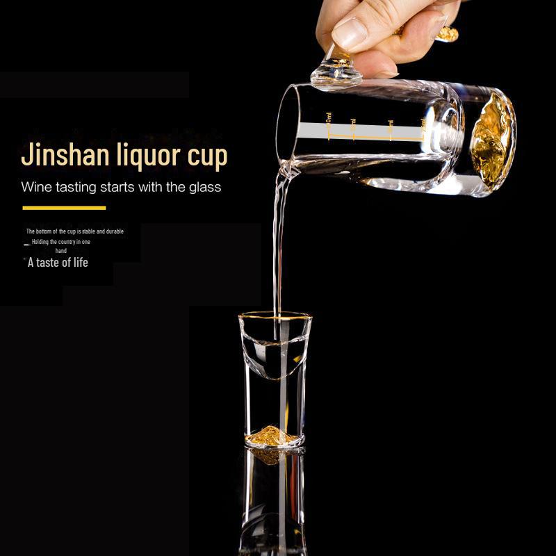 Wine Dispenser Cup with Scaled Thick Bottom, 7-Shaped Handle, Glass for White Wine - Perfect for Home or Commercial Use