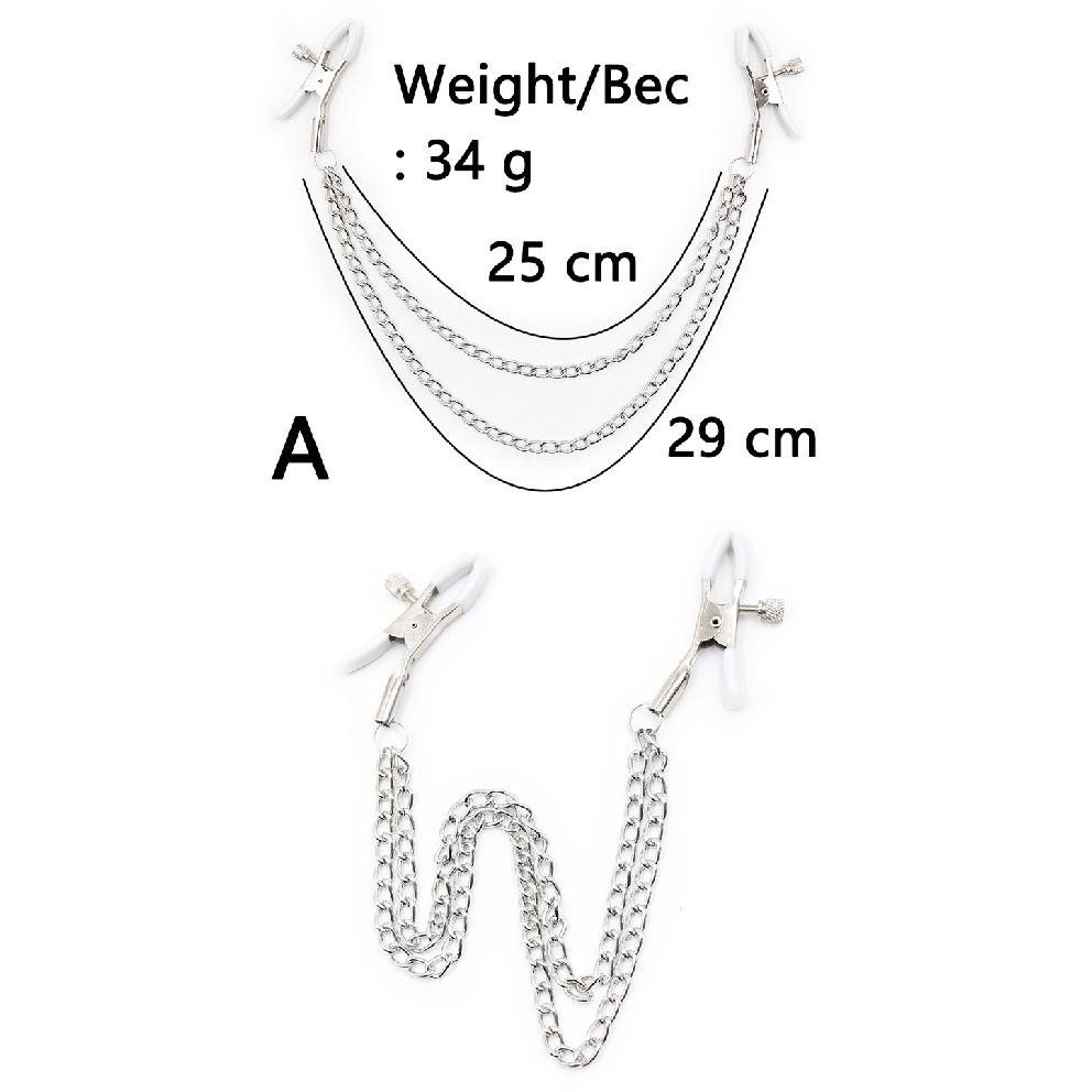 Sexy Flirt Nippelklemme Schamlippen Brustwarzenklemmen mit Kettenclips Stimulator SM Fetisch Sexspielzeug für Paare Sklavin Brust