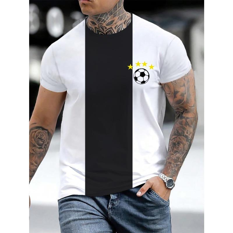 Letní tričko s krátkým rukávem a kulatým výstřihem s 3D digitálním potiskem Pánské