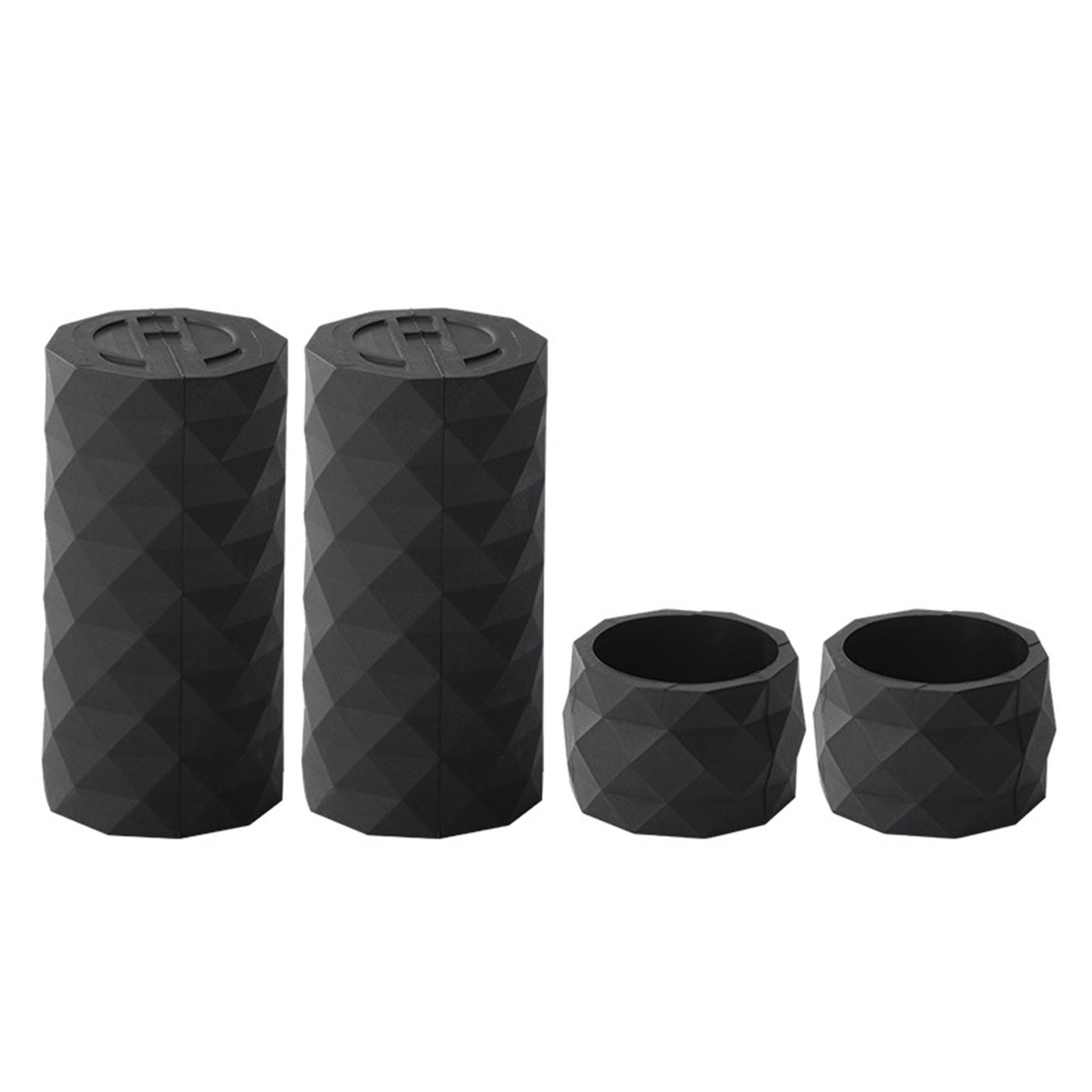 

4Pcs Nonslip Silicone Bicycles Handlebar Tape Plug Fixed Rings Shock Absorbing Handlebar Grip Road Bike Strap Plug Cover чёрный
