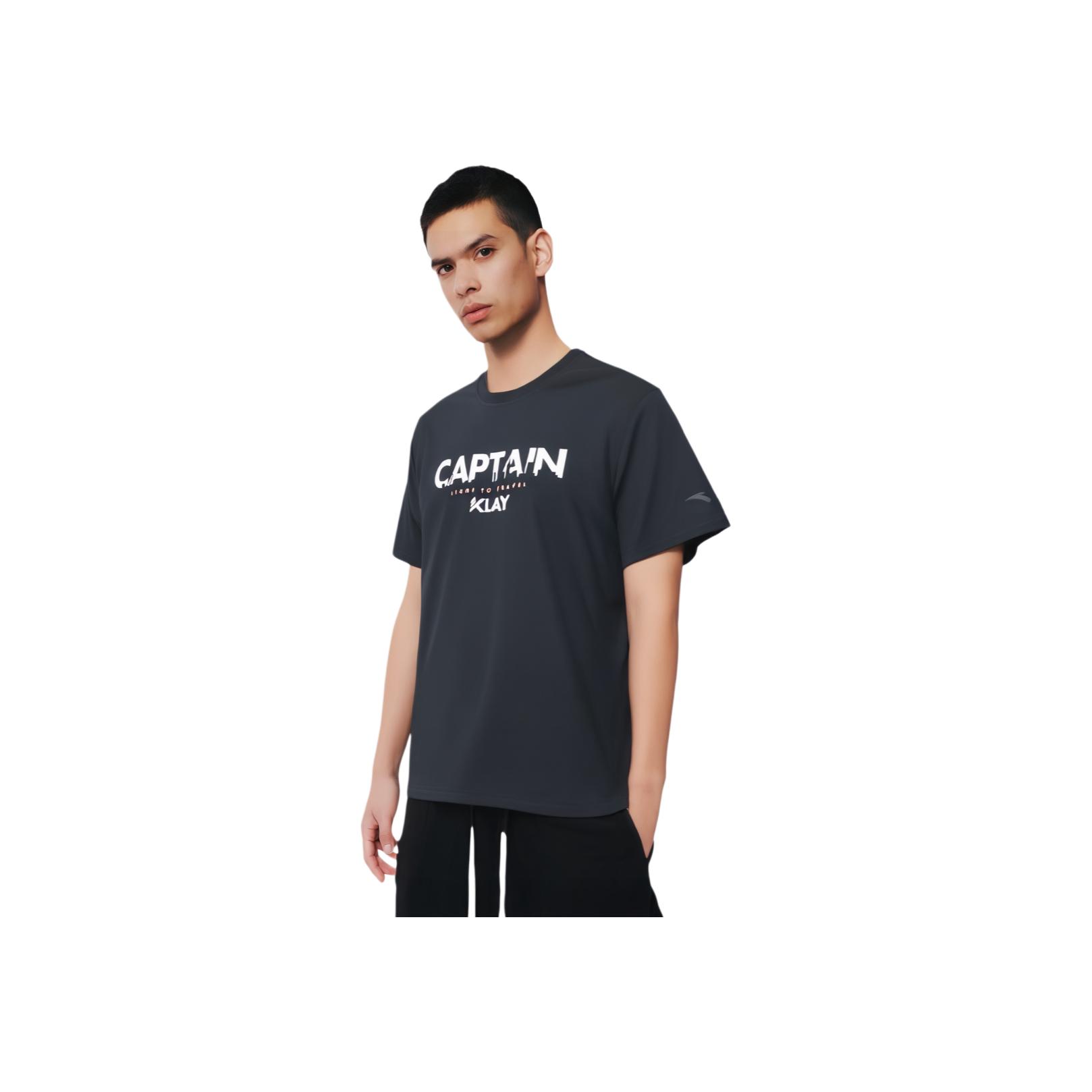 

Anta Basketball Series Letter Round Neck Pullover Casual Sports Short Sleeve T-Shirt Men Tops Basic-Black 152421143-3 2XL