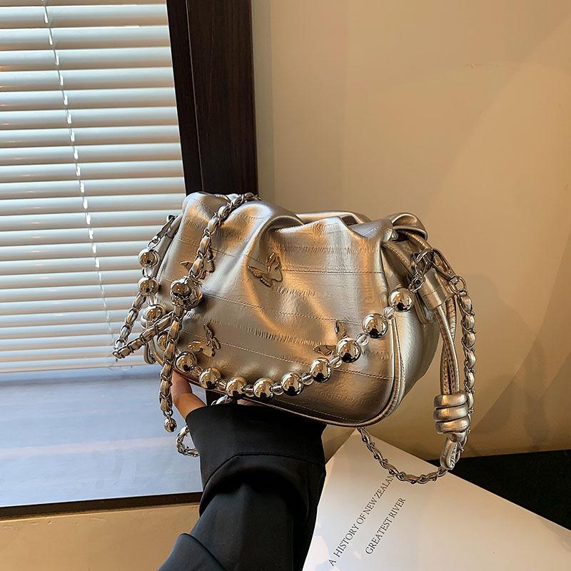 One-Shoulder Chain Bag, Fashionable And Foreign Style, Simple Japanese And Korean Tide Temperament, Casual Underarm Female Messenger Bag.