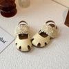 Girls' new summer princess shoes, Korean-style closed-toe sandals, soft-soled, non-slip, fashionable and versatile single shoes with pearls