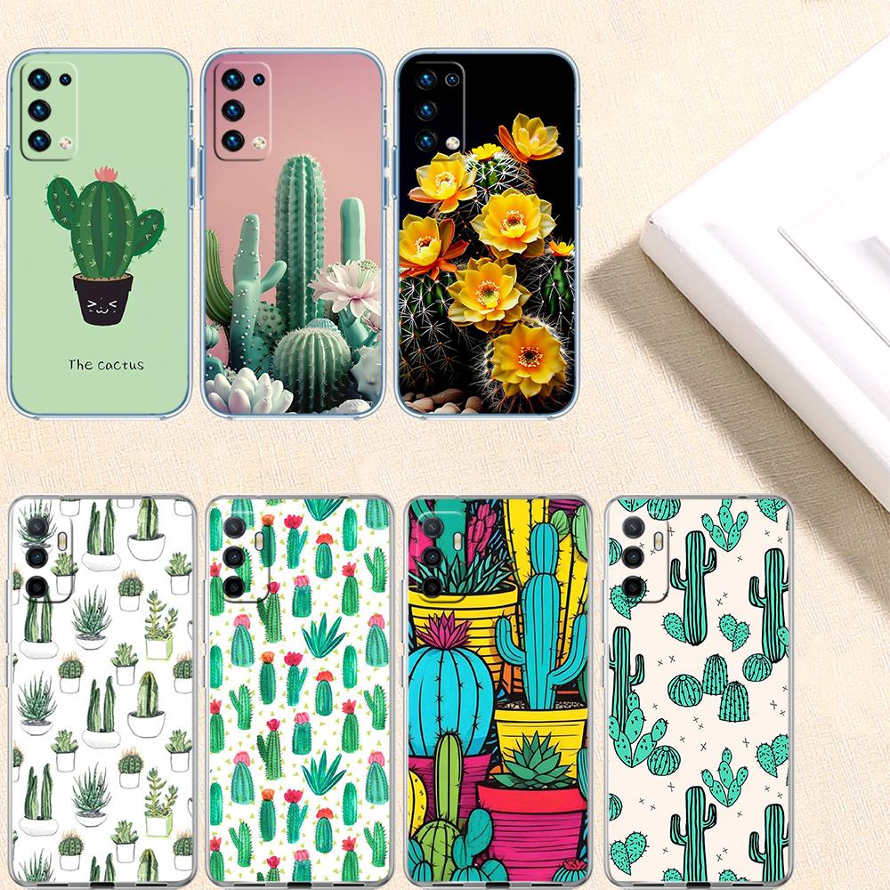 UP49 Watercolour Cacti Transparent Phone Case for Motorola Moto G7 G8 G9 G84 G85 G73 G24 G15 Z2 Play Power Plus