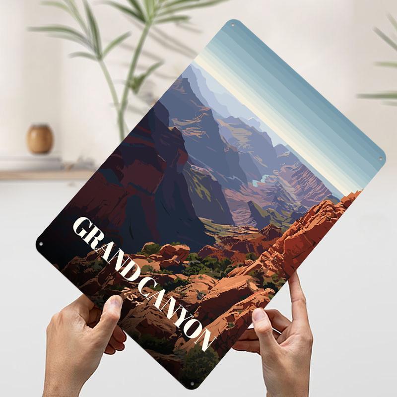 Grand Canyon USA Travel Poster Customized Wall Art Vintage Metal Signs Retro Tin Plaque for Man Cave Mancave Decoration Gaming