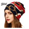 Versatile Lazy Style Hair Tie Women's Geometry Print Slouchy Hat Casual Soft Stretch Skull Colorful Geometric Pattern Hat Cap Warm Cancer