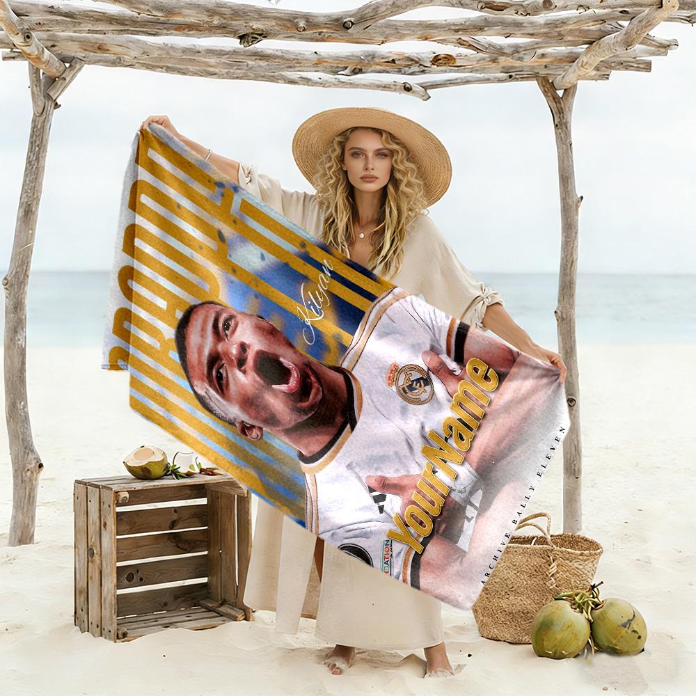 Mbappe Customized Name Beach Towel Soft Durable Quick-Dry Suitable for Sports Travel Swimming Yoga Bathroom Beach And Pool