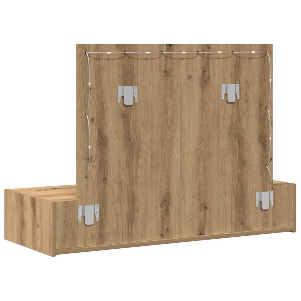 Makeup Table with Storage Brown 100 X 40 X 70 Cm Engineered Wood
