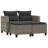 Vidaxl 2-Osobowa Sofa Ogrodowa Z Podnóżkami, Szara, Polirattan