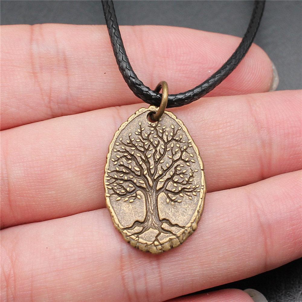 Tree of Life Nature Growth Pendant Antique Bronze Metal Daughter Choker Necklace Trendy Gift