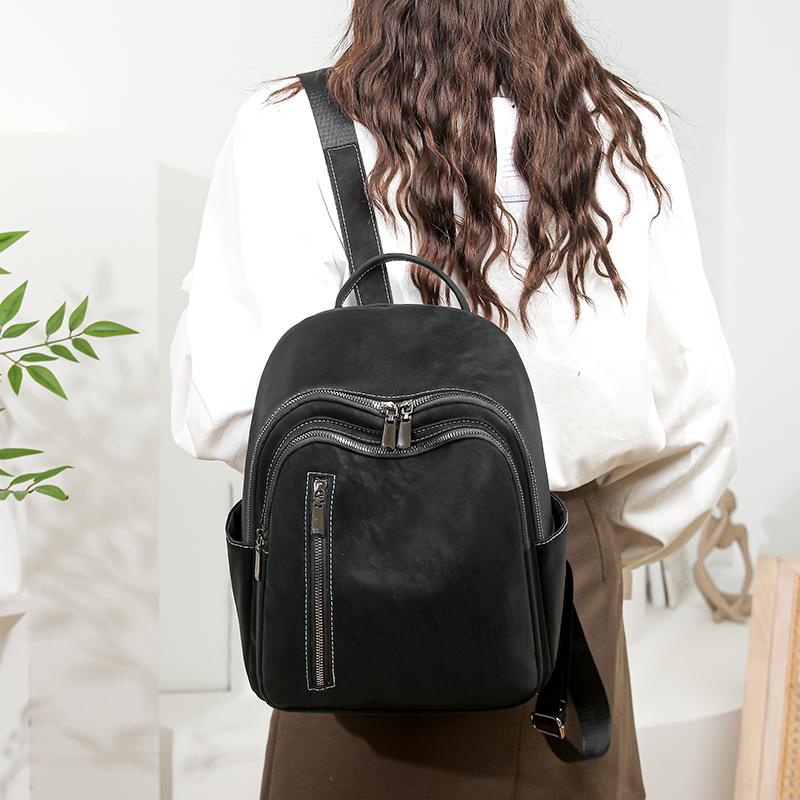 Fashion Wommen Backpack Pu Solid Color Travel Backpack Student Schoolbag