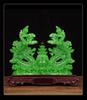 Double Dragon Zodiac: Green Dragon Ornament for Wealth and Prosperity - Perfect for Living Room, Office, Housewarming, or Opening Gifts.