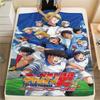 1Pc Captain Tsubasa Print Flannel Blanket, High Quality Comfortable for All Seasons, Home Decor, Warmth and Comfort, Perfect for Christmas Gifts