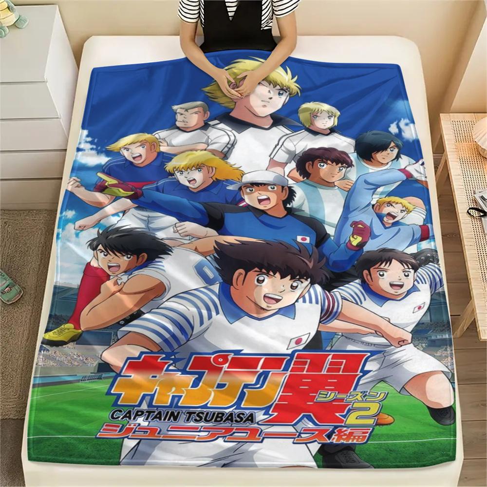 

1Pc Captain Tsubasa Print Flannel Blanket, High quality Comfortable for All Seasons, Home Decor, Warmth and Comfort, Perfect for Christmas Gifts 80cm x 120cm