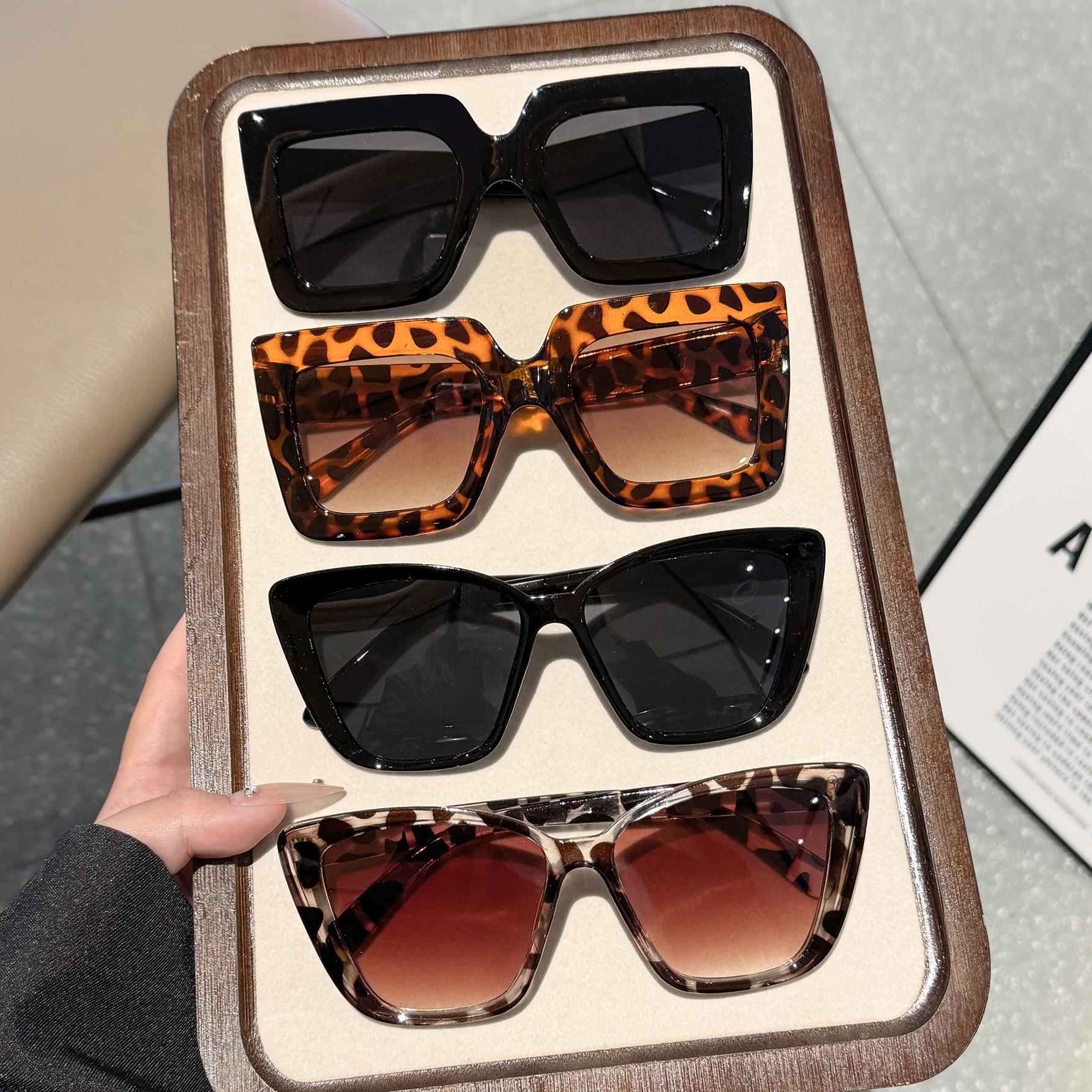 

4Pcs Large-Frame Retro-Style Fashion Glasses Suitable for Both Men and Women, Perfect for Everyday Wear and Street Photography
