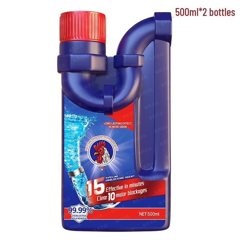 Powerful Pipe Unblocking Liquid: Dissolves Clogs in Kitchen & Toilet Drains
