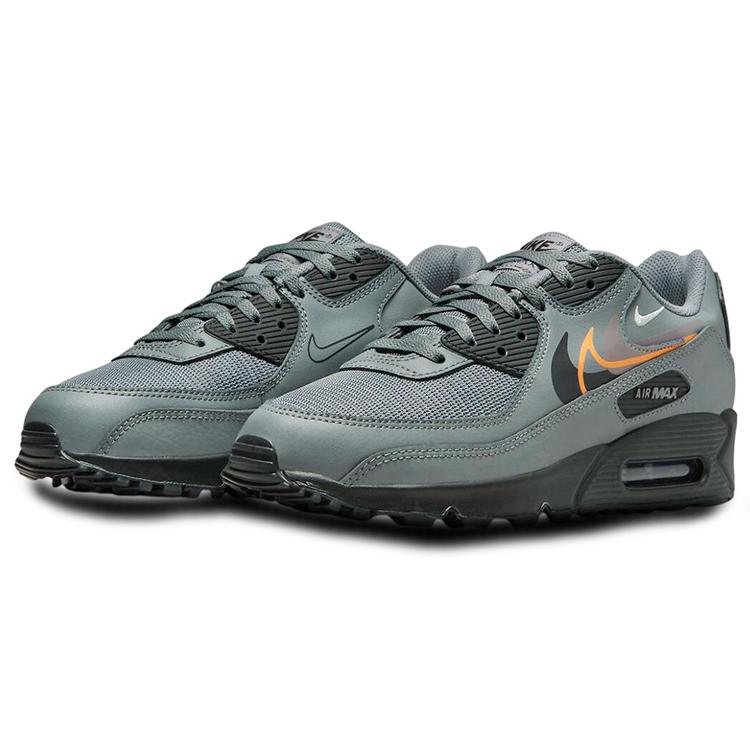 New Nike Air Max 90 Multi Swoosh Smoke Grey Mandarin FN7810-001