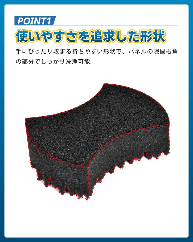 AutoGo Car Wash Sponge, Set of 3, Car Wash Sponge [Double Surface Construction, Carwash