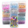 100PCS Pin Colorful 3.2cm Boxed Round Pearl Head Needles Positioning Stitch Pins DIY Dressmaking Accessories Household Tools ZYF