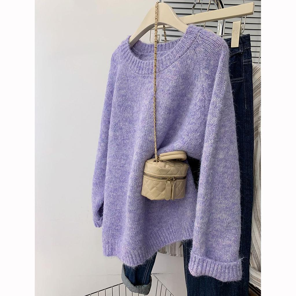 Plus Size Women Autumn Winter Warm Sweater Oversize Loose Casual Knitted Pullover Crew Neck Long Sleeve Tops
