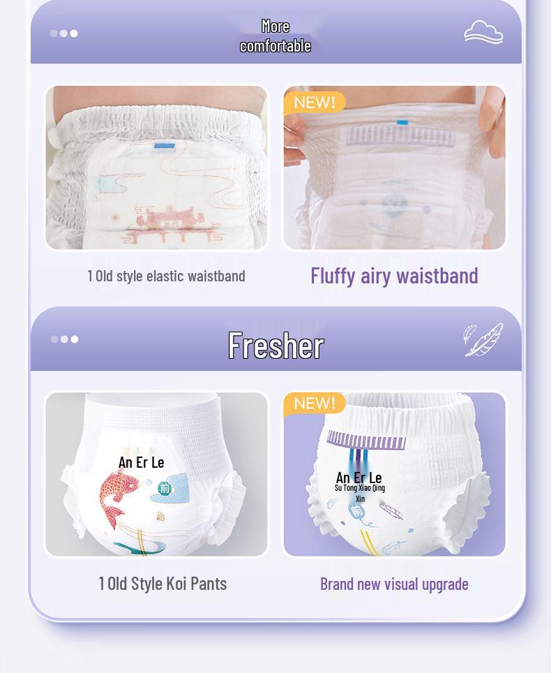 An Er Le Ultra-Thin Breathable Baby Pull-Up Diapers, NB Size