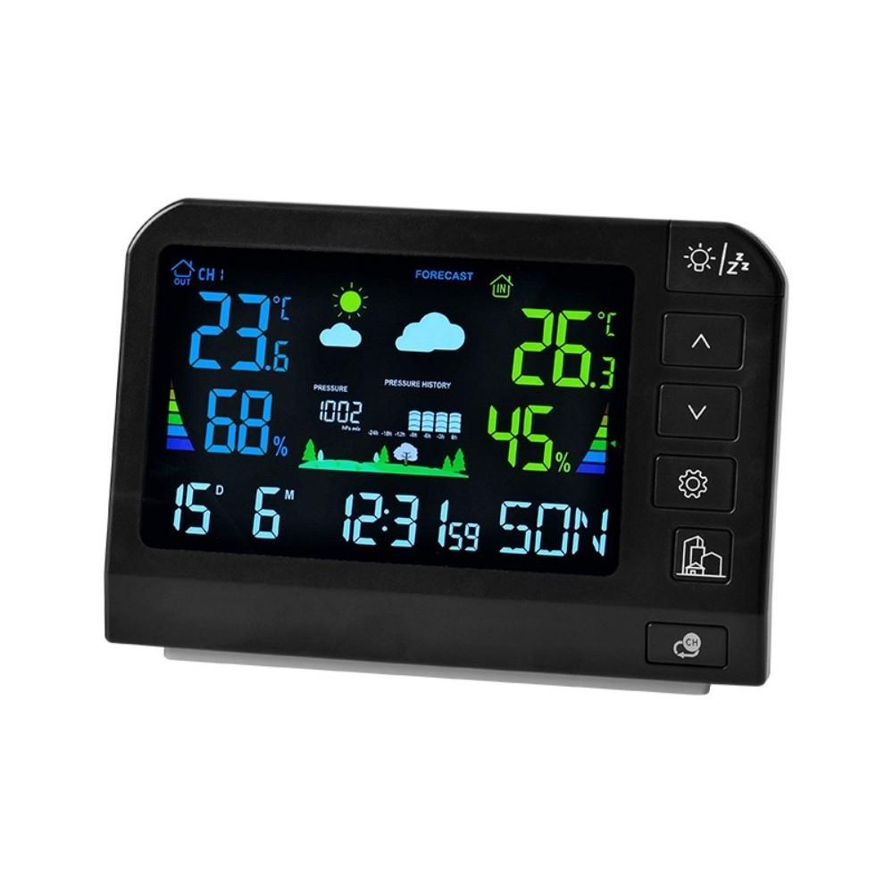 Minimalist LCD Display Weather Clocks Humidity Thermometer Hanging Watch Forecast Alarm Snooze Wall Clock Home Improvement
